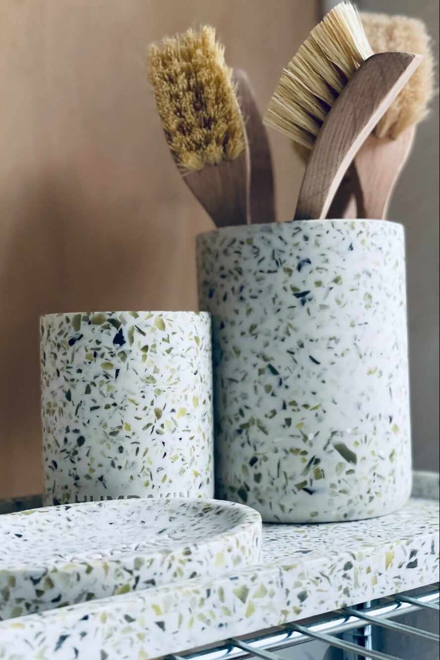 Terrazzo bakke, Natural - 10x25 cm.